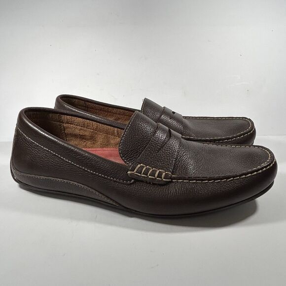 Florsheim Driving Loafers Mens 12M Drivers Brown Leather Round Toe Slip On Penny - Picture 1 of 9